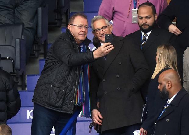 Gary Lineker in selfie with fan while watching his beloved Leicester City